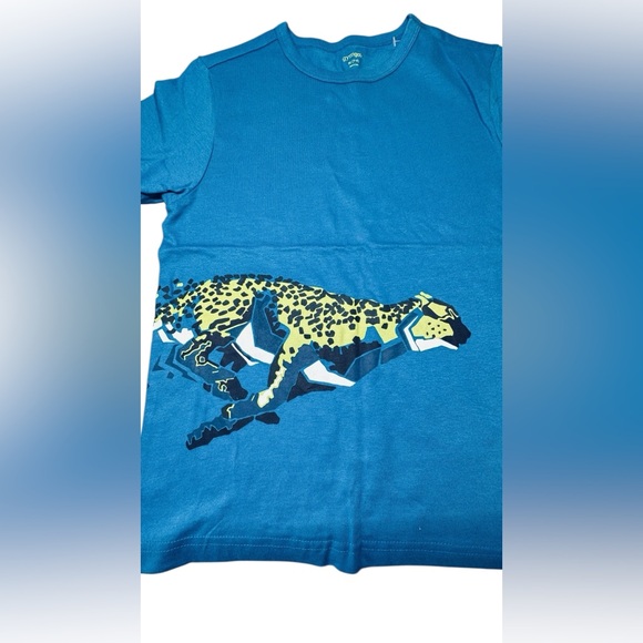 Gymgo Blue Cheetah Graphic Tee – Size M (7–8) - Picture 4 of 10